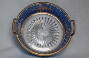 西洋色ガラス小皿　 菱形内に「Ｈ」　１９世紀