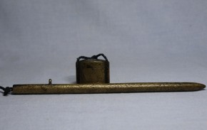 黄銅（真鍮）葵文入矢立.墨入　　　江戸時代前期～中期　　　